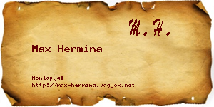Max Hermina névjegykártya